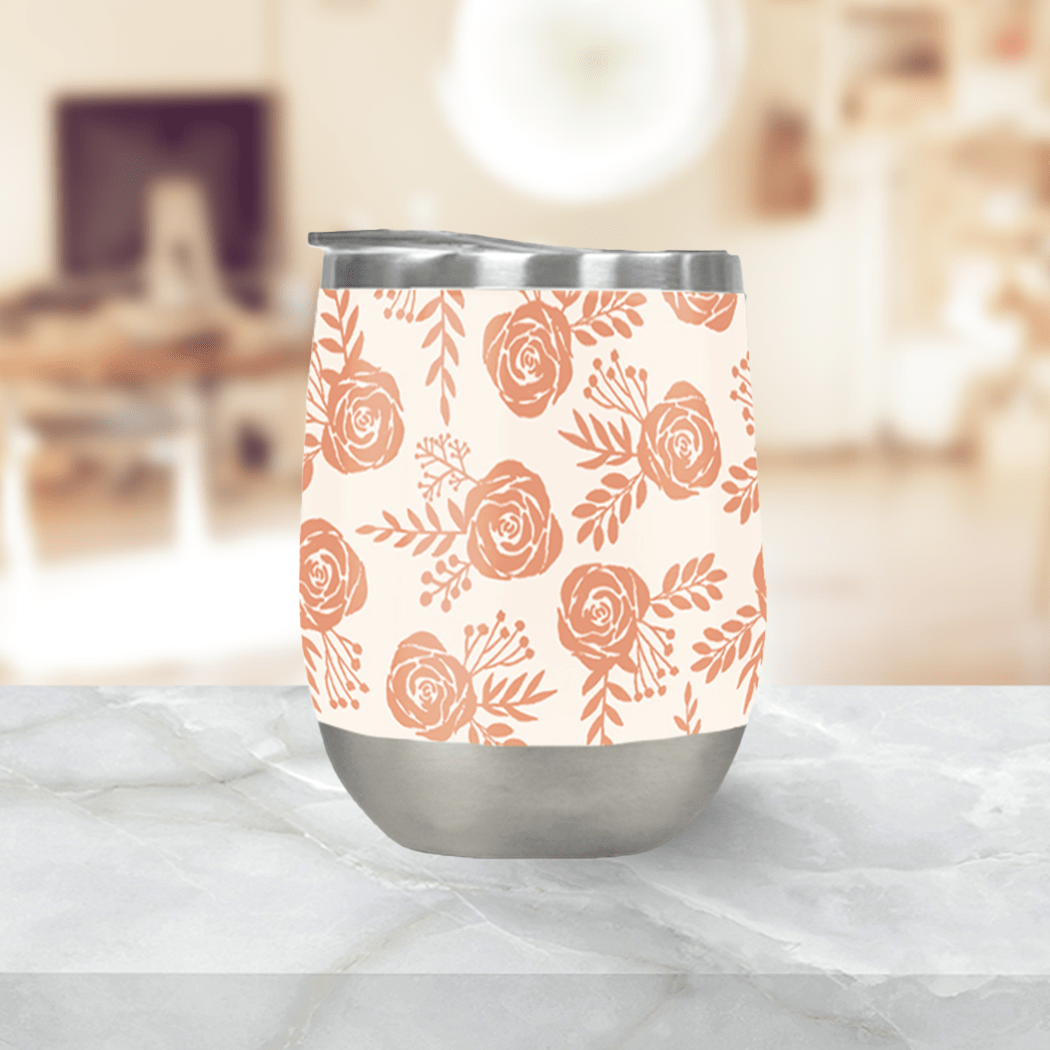 Warm Floral Wine Tumbler - Autumn Apparel