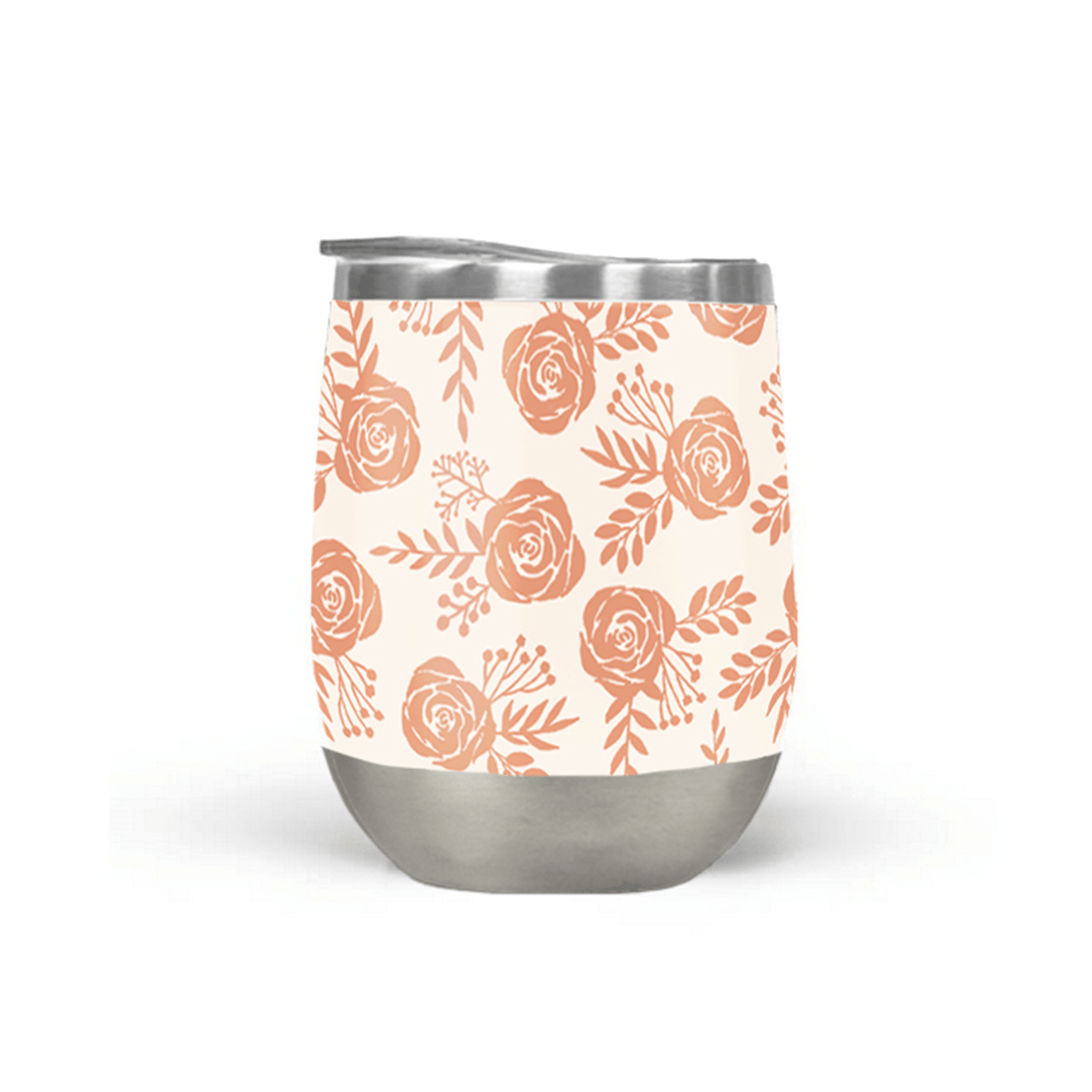 Warm Floral Wine Tumbler - Autumn Apparel