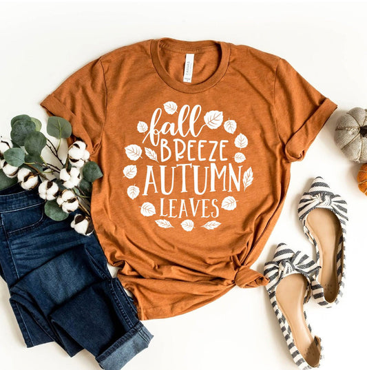 Fall Breeze Autumn Leaves T-shirt - Autumn Apparel