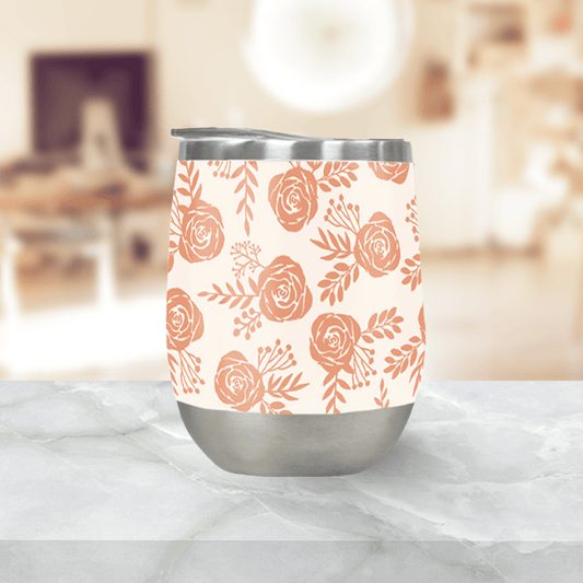 Warm Floral Wine Tumbler - Autumn Apparel