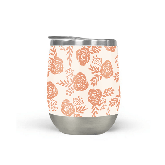Warm Floral Wine Tumbler - Autumn Apparel